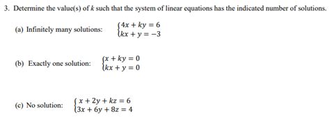 Solved 3 Determine The Values Of K Such That The System