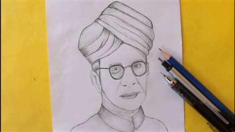 How To Draw Dr Sarvepalli Radhakrishnan Easy Simple And Easy Drawing Of Radhakrishnan With