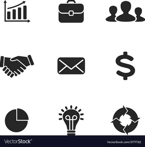 Collection Flat Business Icons Royalty Free Vector Image