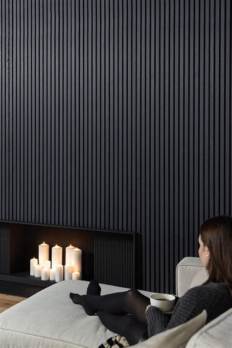 Slatwall Charcoal Black Acoustic Panel Naturewall In Wall