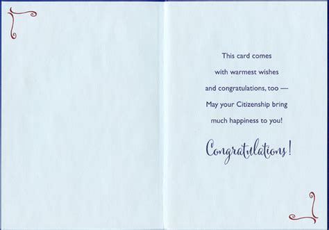 American Flag Us Citizenship Congratulations Card