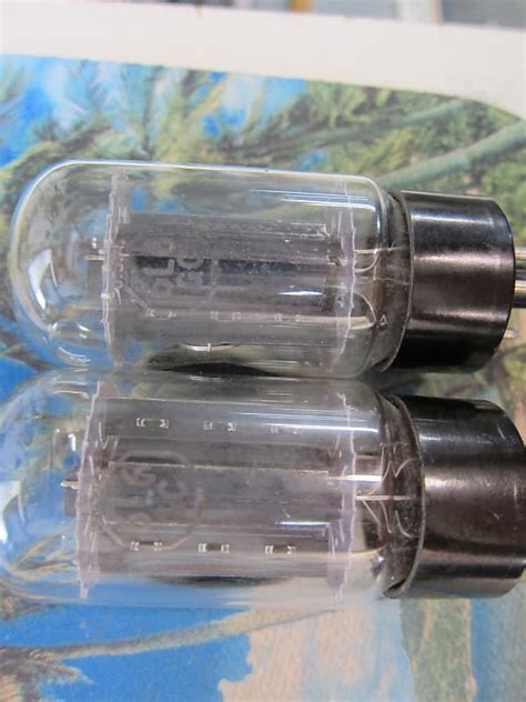 Pr Vintage RCA 6L6GC Power Tubes Largest Black Plates Single Reverb