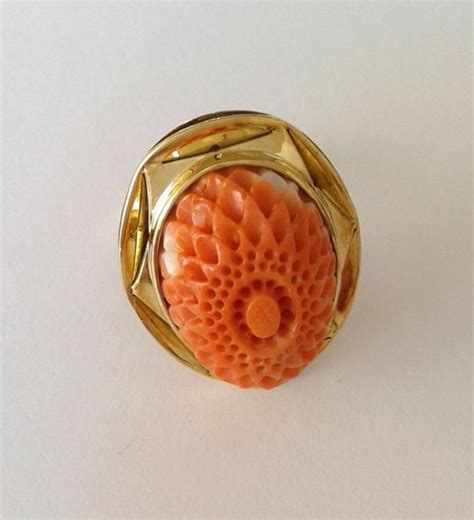 18 Carats Or Jaune Bague Corail Catawiki