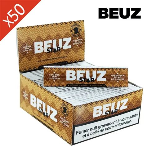 Feuilles Rouler Beuz Star Slim Non Blanchies Papier Chanvre Bio