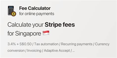 Stripe Fees For Singapore Fee Calculator