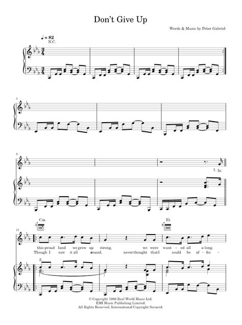 Play Official Version Of Dont Give Up Sheet Music By Kate Bush For Piano Vocals