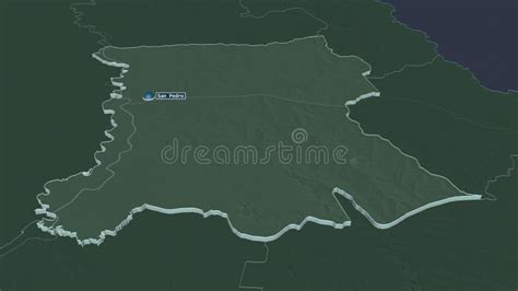 San Pedro Paraguay Extruded With Capital Administrative Stock