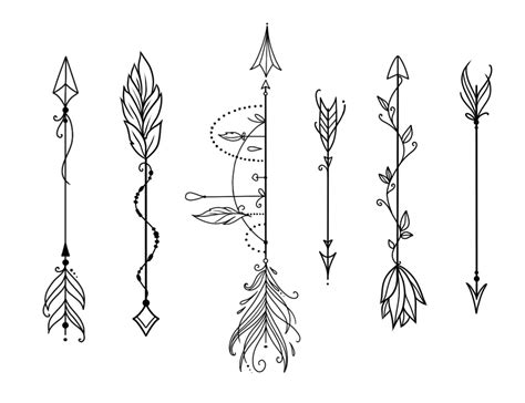 Feather Arrow Tattoo Designs