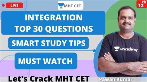 Unacademy Mht Cet Integration Top 30 Questions Maharashtra Board