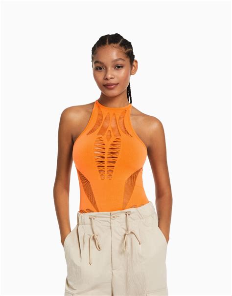 Seamless Cut Out Bodysuit Woman Bershka