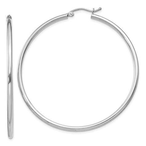 925 Sterling Silver Polished Hollow Tube Hinged Post 2mm Hoop Earrings