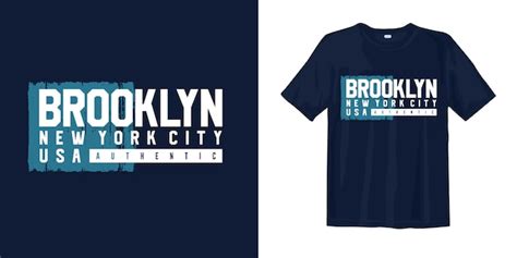 Camiseta Gr Fica Tipograf A Brooklyn New York City Vector Premium