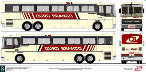 Ônibus em desenho Ouro Branco Nielson Diplomata 350 Scania K112TL