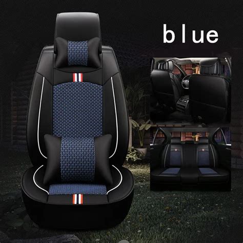 Front Rear Pu Leather Ice Silk Car Seat Covers Auto Cushion For Dodge