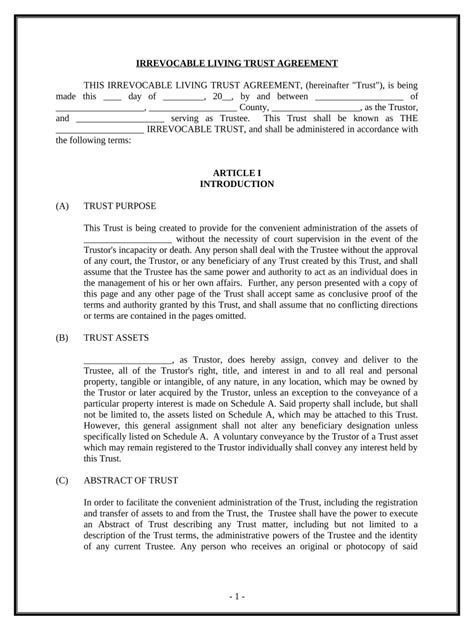 Sample Irrevocable Trust California Fill Out And Sign Online Dochub