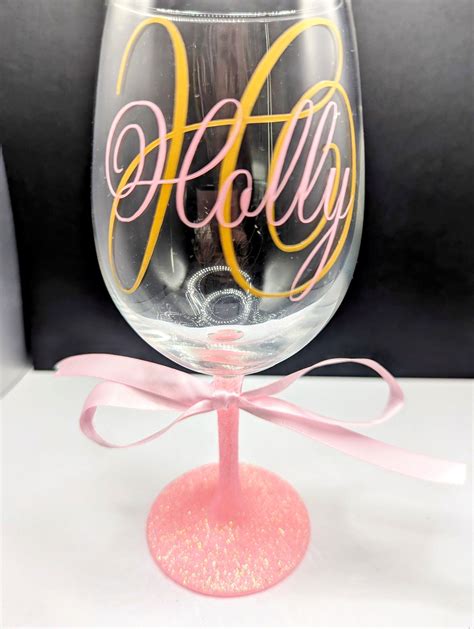 Personalized Glitter Wine Glasses - Etsy