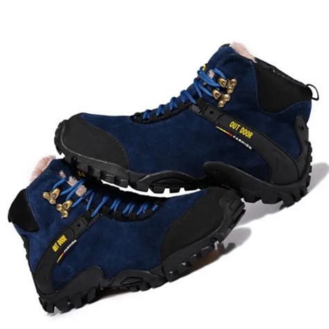 genuine leather Men Winter Snow Boots Running Shoes sneakers for Men ...