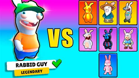 RABBID GUY VS RABBITS 0 46 RABBIDS Skins Stumble Guys 1VS ALL