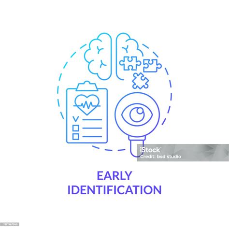 Early Identification Blue Gradient Concept Icon Stock Illustration