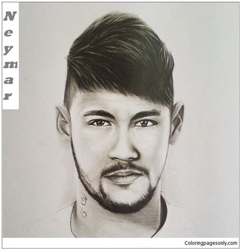 Neymar Coloring Page Printable