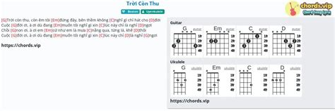 Chord Trời Còn Thu tab song lyric sheet guitar ukulele chords vip