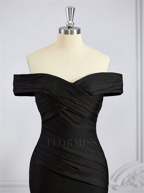 Sheath Column Off The Shoulder Sweep Train Jersey Bridesmaid Dresses