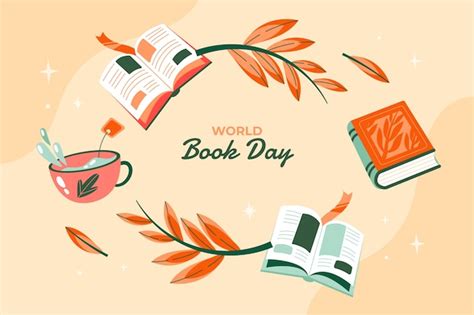 Free Vector Flat Background Template For World Book Day Celebration