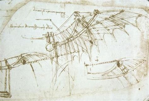 Codex Atlanticus Leonardo Da Vinci Drawing Flying Flying Machine