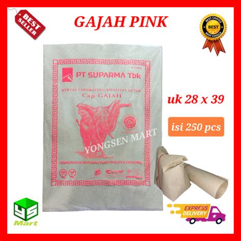 Jual Isi Lembar Kertas Nasi Bungkus Coklat Merk Gajah Merah Pink