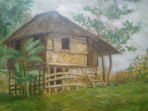 Rural Scene Bahay Kubo By Cesar Buenaventura Colorful Pictures