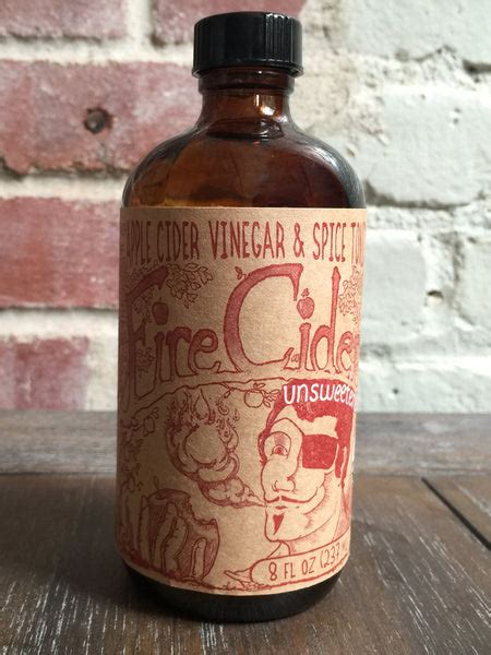 Fire Cider Apple Cider Vinegar Tonic 8oz Unsweetened Shire City Herbals