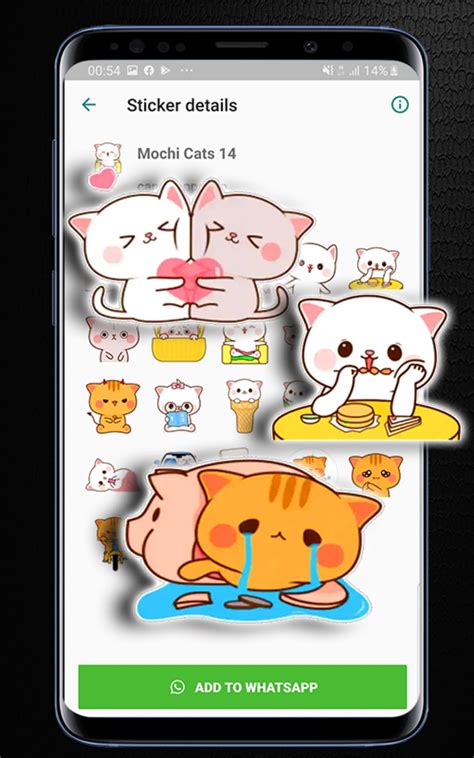 Mochi Peach Cat Stickers whats для Android Скачать