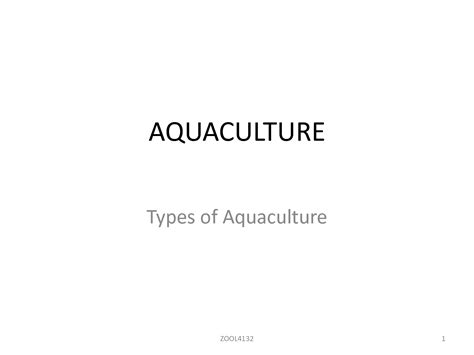 SOLUTION: Types of aquaculture - Studypool