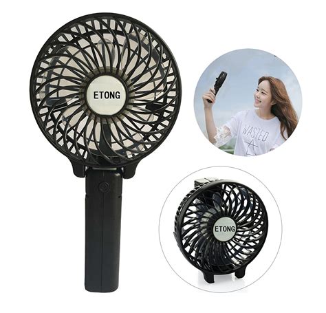 ETONG Handheld Rechargeable Fans 3 Speed Mini Fan Battery Operated