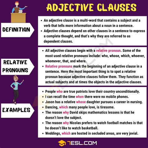 Adjective Clause Useful Examples Of Adjective Clauses • 7esl