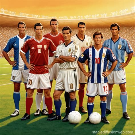 Legendary Soccer Players on a Golden-Hour Soccer Field | Stable ...