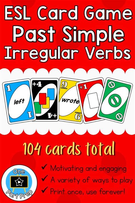 Uno Card Game Irregular Verbs Past Simple Esl Fun Grammar Printable