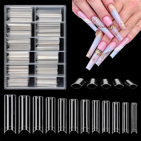 Amazon No C Curve Clear Nail Tips For Acrylic Nails Professional