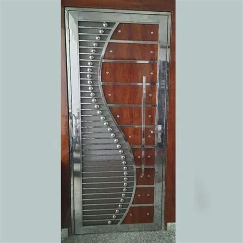 Polished Stainless Steel Single Door For Home Thickness 14mm At Rs