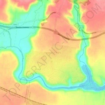 Hopetoun Park topographic map, elevation, terrain