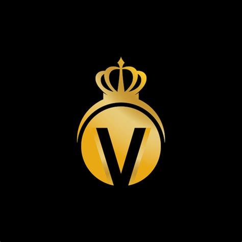 Premium Vector Golden V Letter With Crown Logo Concept Icon Illustration