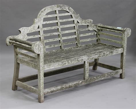 A Late 20th Century Teak Garden Bench After A Design By Sir Edwin