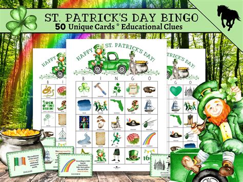 St. Patrick's Day Bingo, Educational Bingo, Printable Bingo, St