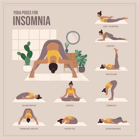 Premium Vector A Poster For Yoga Poses For Insomnia