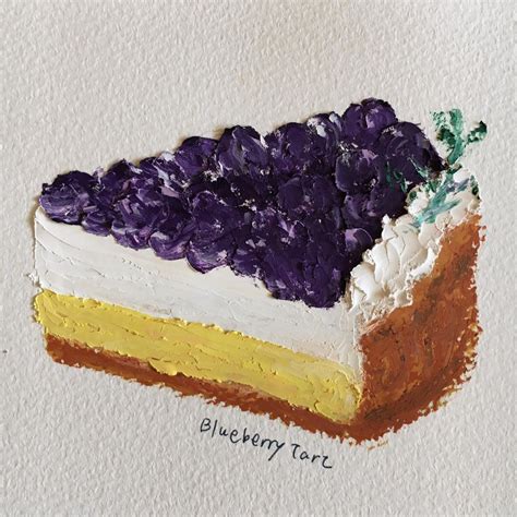 June on Instagram Blueberry tart 오일파스텔 오일파스텔드로잉 드로잉 카페