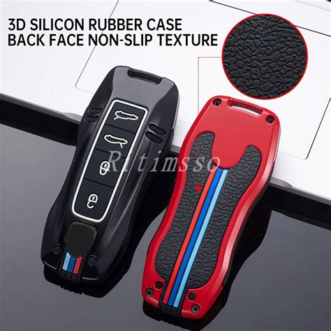 Colorful Alloy Silicone Car Key Case Cover Shell For Porsche Cayenne