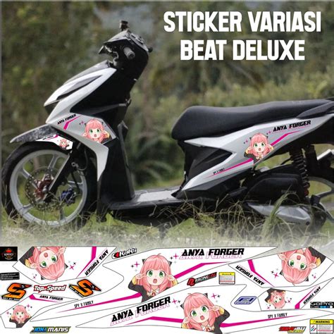 Jual COD STRIPING STICKER VARIASI HONDA BEAT DELUXE MOTIF ANYA FORGER