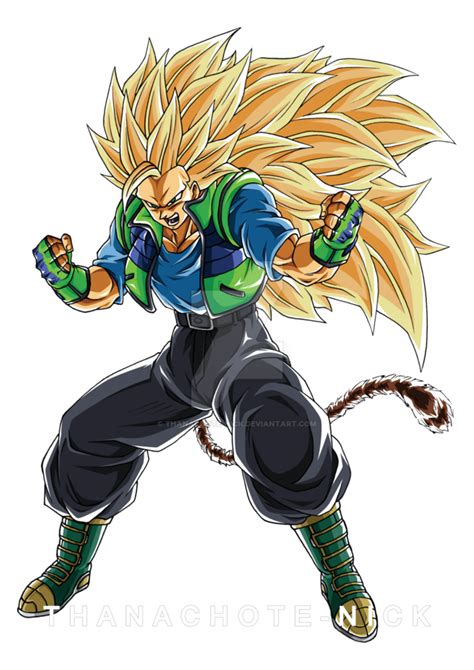 OC CharlodbZ Super Saiyan 3 COLOR By Thanachote Nick Anime Dragon