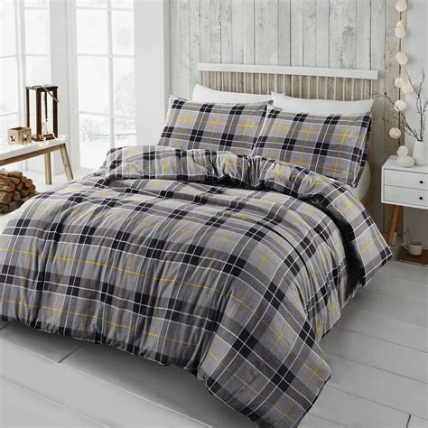 Lizzie Jacobs Tartan Check Flannelette Duvet Cover Sets Xmas Festive