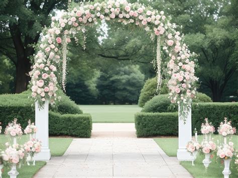 Premium AI Image | view on wedding archway in front